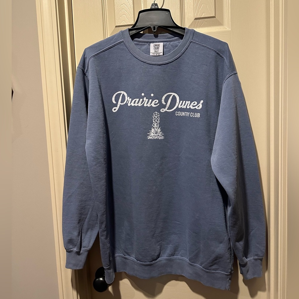 Prairie Dunes Country Club Comfort Colors Blue Crewneck Sweatshirt